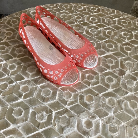 SOLD!  Crocs Adrina Flat in grapefruit - Picture 8 of 10